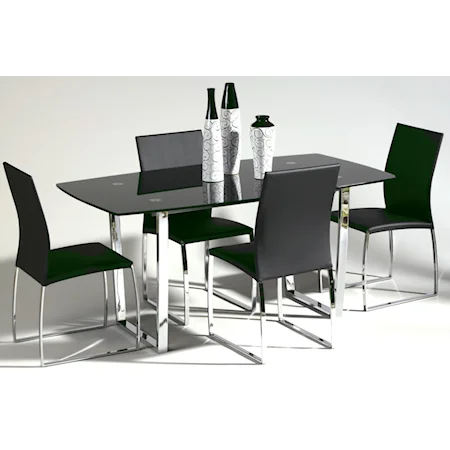 5-Piece Glass Top Dining Set